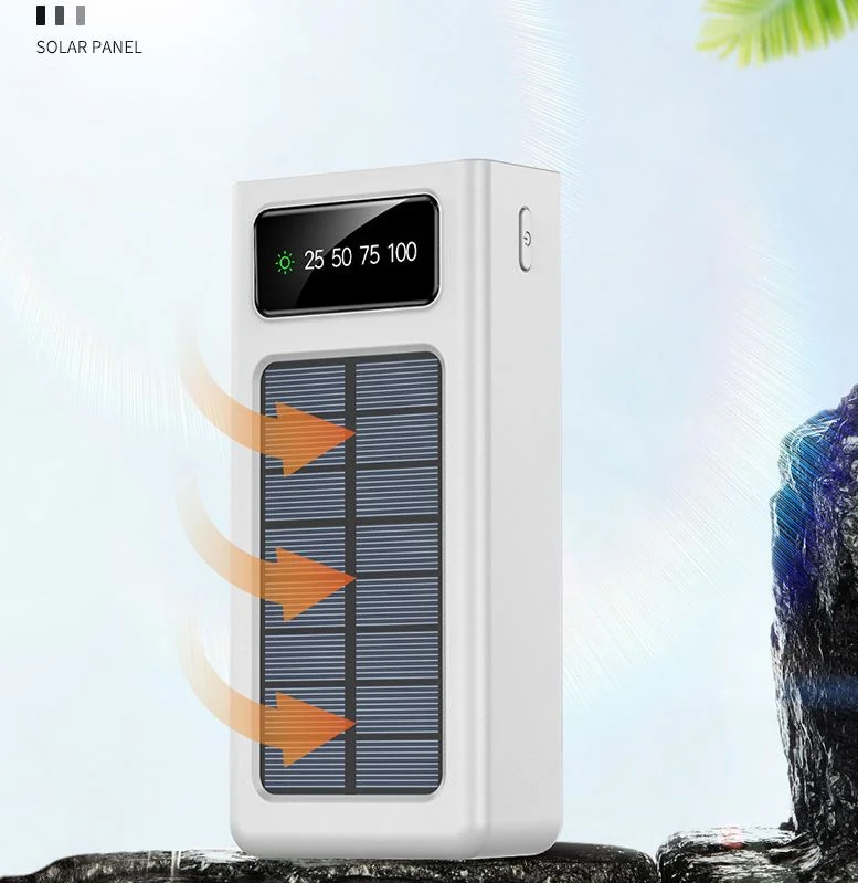 Waterproof Foldable Solar Power Bank 20000mah 30000mah  Portable Solar Cell Phone Charger with LED Light