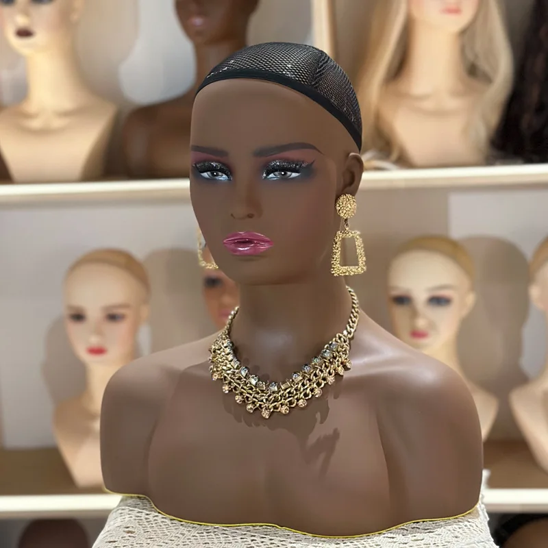 Wholesale Female Makeup Hat Jewelry Display Wig Mannequin Head wig stand tripod  for Customize Logo