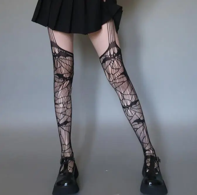 New pantyhose suspender stockings bat long tube pantyhose animal models hot sale ladies fishnet socks