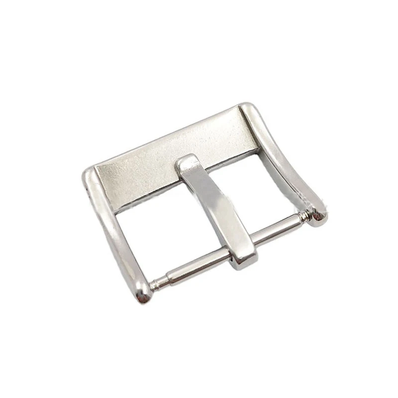 Wholesale Customized Logo 304 Stainless Steel Watch Strap Buckle Shiny Polished 20 22mm Genuine Leather Watch Band Buckle