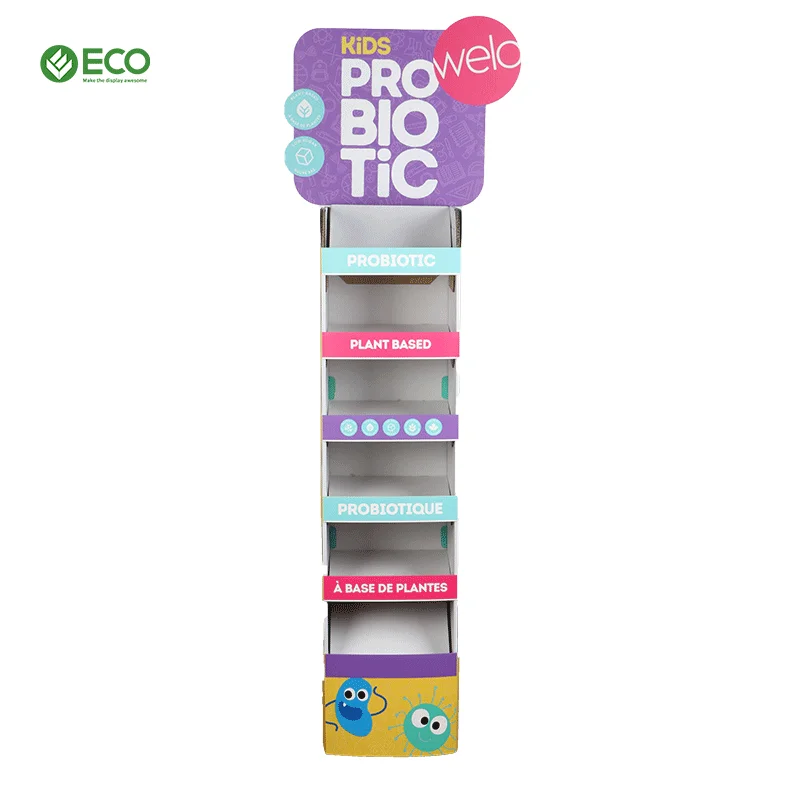 Custom Retail Paper Display Racks Promotion Free Standing Pos Floor Corrugated Stand Pop Cardboard Display