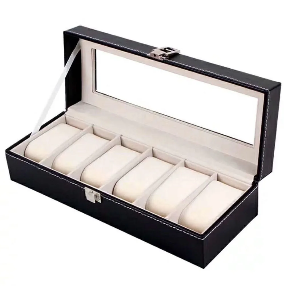 Watch Jewelry Box Packaging Box & Cases Luxury Premium PU Leather 6 Slots 12 Slots Custom Size Accepted Accept Customized Logo