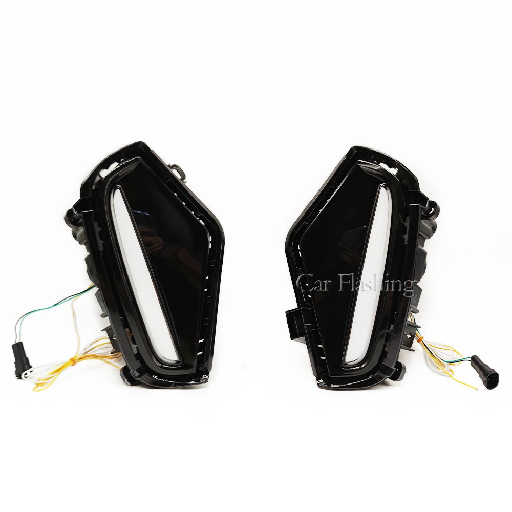 Car DRL For Toyota RAV 4 RAV4 2019 2020 2021 2022 LED blue fog lamp With Yellow Turn Signal style foglights headlights