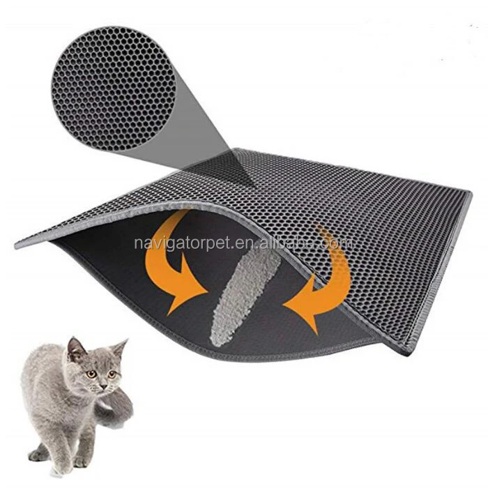Durable Double Layer Waterproof honeycomb design EVA Pet Cat Litter Mat