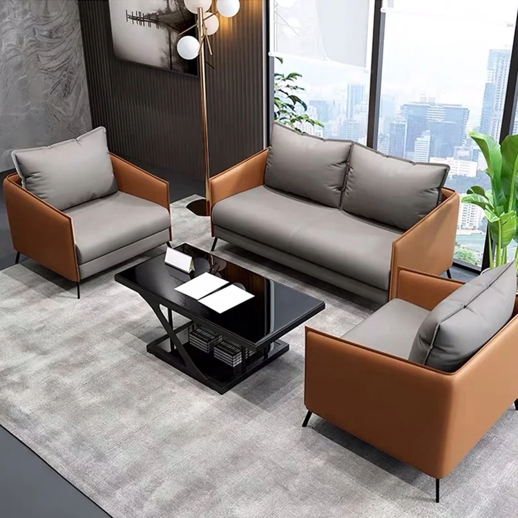 Home living room furniture sofa set White Couch Wide 7 Seater Sofa With Wooden Armrest