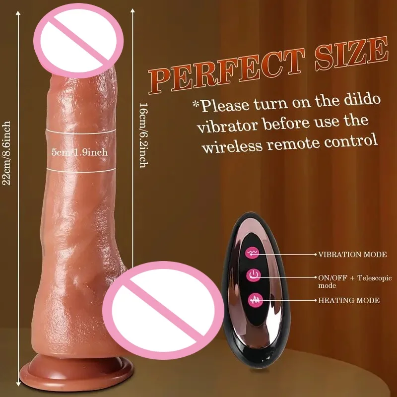 Electric simulation dildo female sex products masturbator telescopic vibration heating dildo