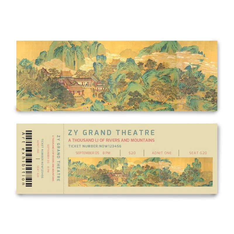 ZY Printable Raffle Tickets with Numbers Perforated Card Stock Tickets for Concert Events Raffle Tickets with Tear Away Stubs