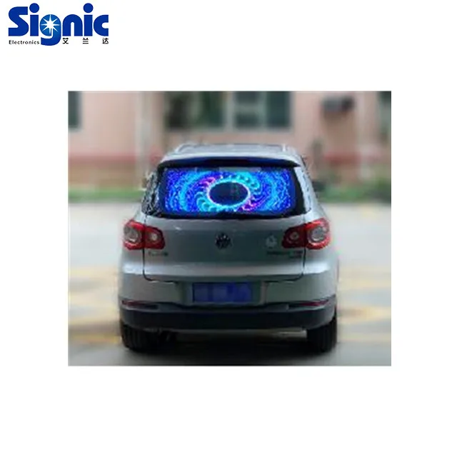 Singic P3.9-7.8mm Car Back Window LED Display advertising Ultra-thin DesignEasily controlled by WIFI Car Rear Window LED Screen