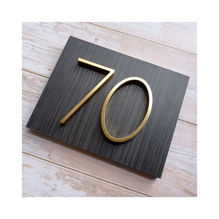 2022 Hot Selling Customizable Logo Electroplated Golden Chrome House Number 5 Inch