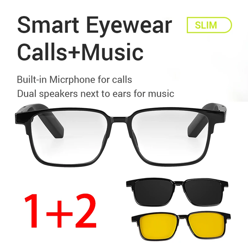 Smart Glasses Wireless Bluetooth compatible Hands-Free Calling Music Audio Sport Headset Eyewear Intelligent Eyeglasses