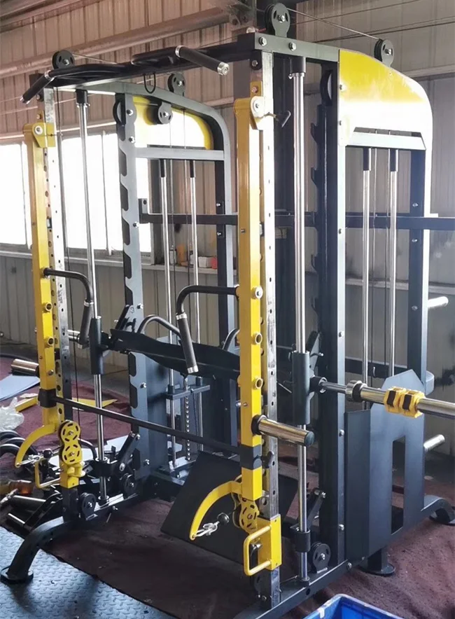 Commercial Gym Home Use Fitness Equipment jammer arms Squat Rack 4 in 1 Multi Functional 3d Smith Machine Power Rack