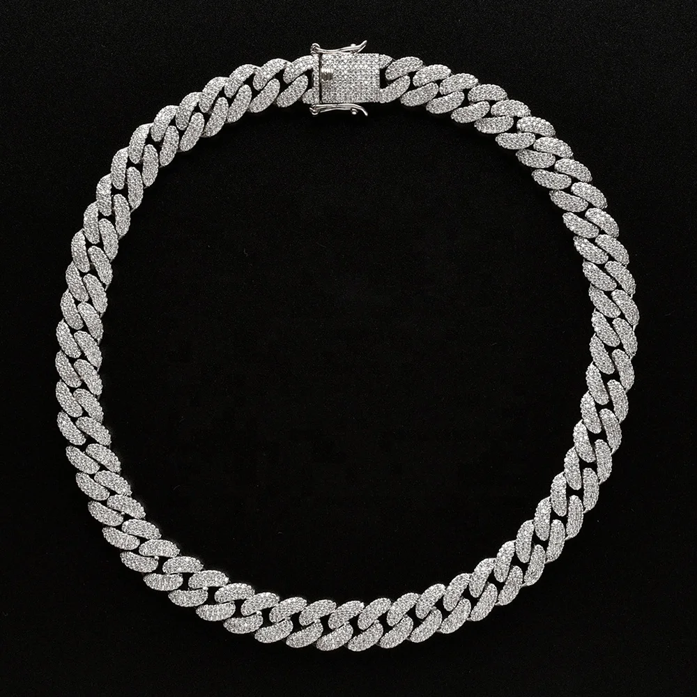 Cuban Chain Link Necklace Iced Zircon Copper Fashion Hip Hop Jewelry for Men Women 10mm Multi Size Color Wholesale Custom