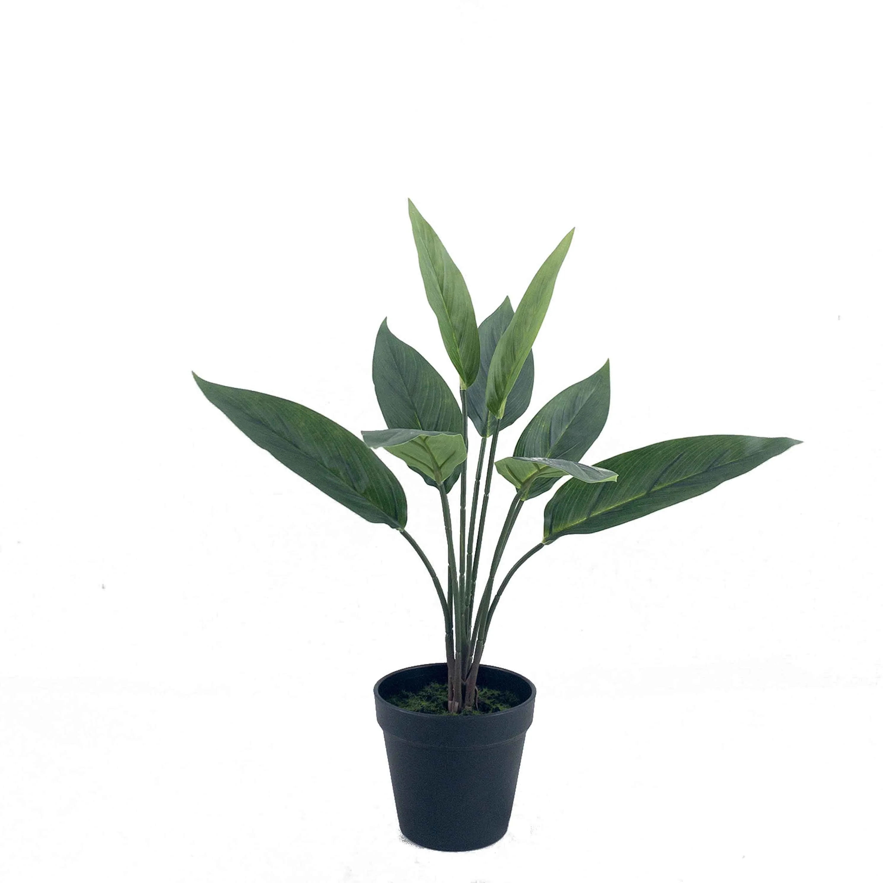 China Supplier Wholesale Cheap Green Artificial Plants Leaves Bonsai With plastic Pot For Home Decoration