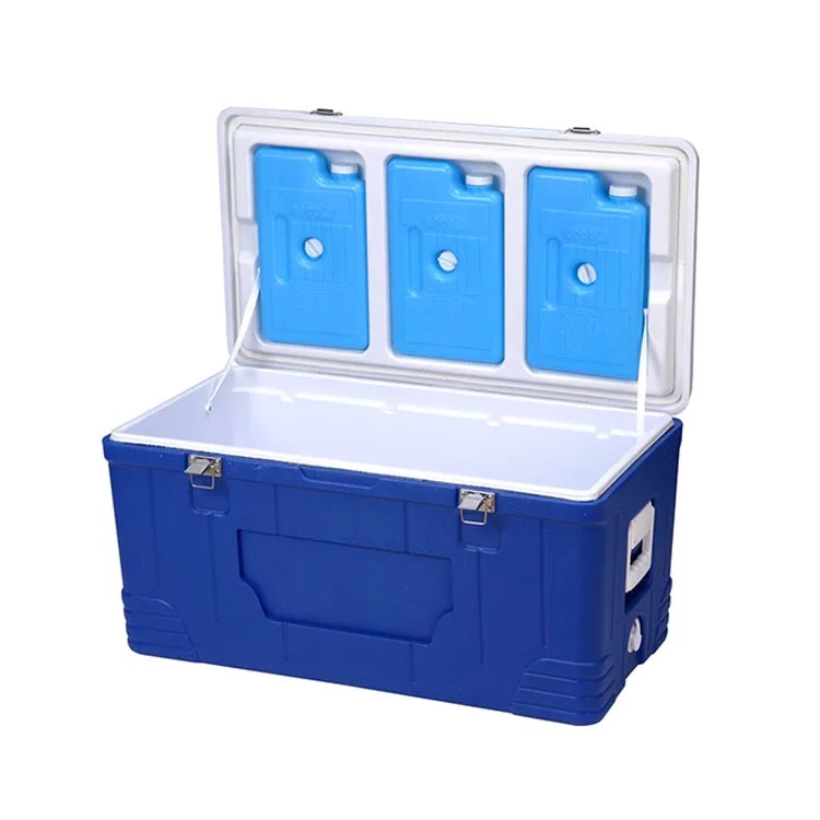 80L 90L Large Portable Cooler Box container for Marine fishing camping commercial PU Insulated Ice Chest Cooler box