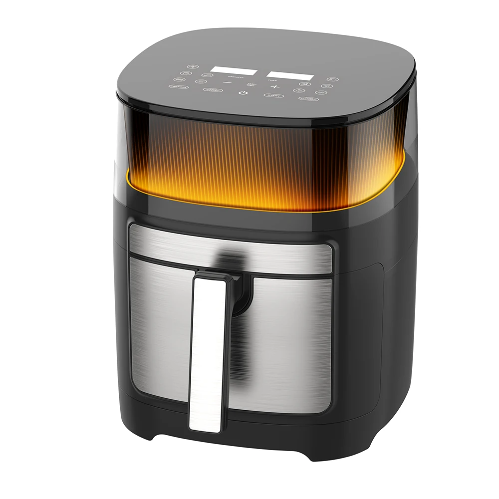New Arrival Luxury Style 7L Large Capacity Digital No Oil Air Fryer Visualize with Glass Top Touch Screen Control