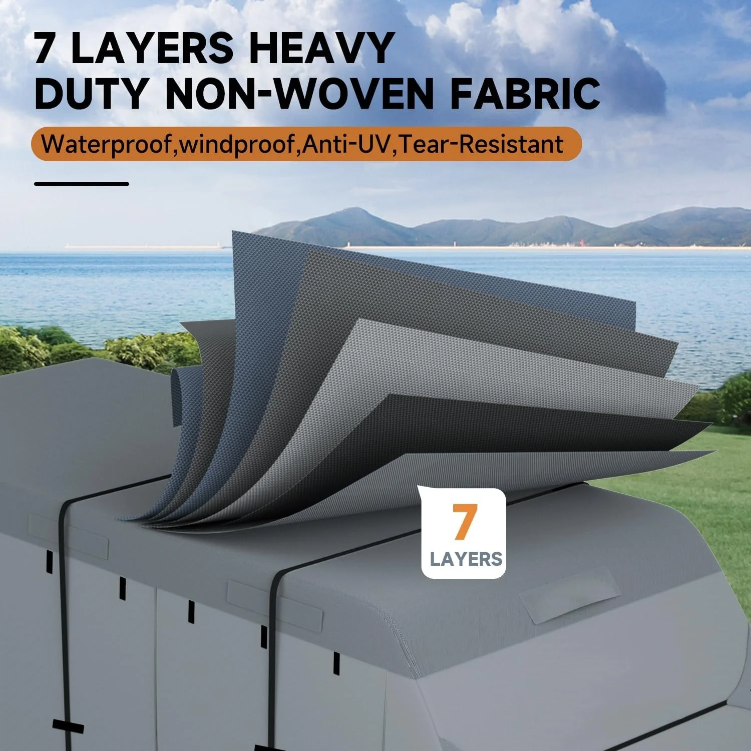 RV & Trailer Cover Toy Hauler RV Travel Trailer Camper Cover With Tongue Jack Gutter Covers
