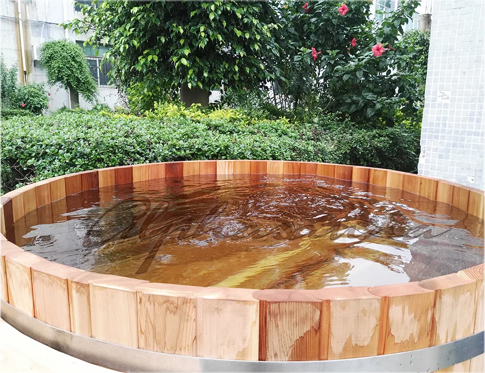 Canadian red cedar bathtubs & whirlpools barrel hot tub with soaking function