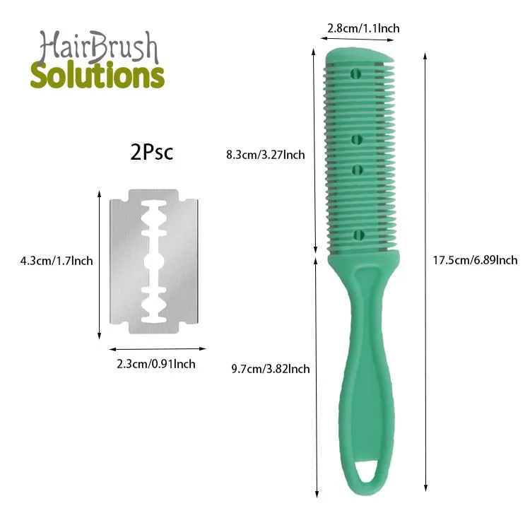 Professional Custom Hair Cutter Comb Cutting Scissors Double Edge Razor Comb Hair Cutting Styling Razor Blade Comb Kit