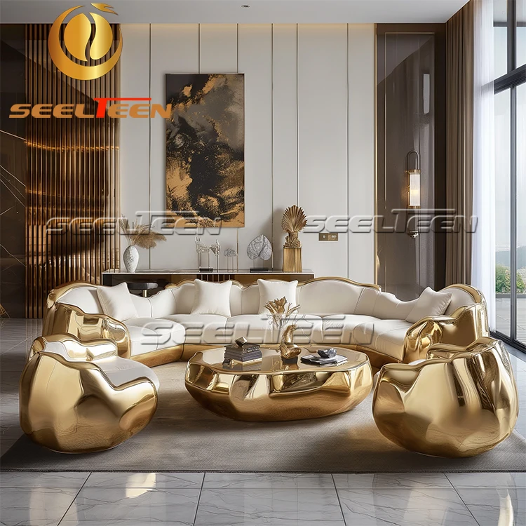 New Luxury Large Open Design Used House Living Room Modern Antique Sofa Set Furniture