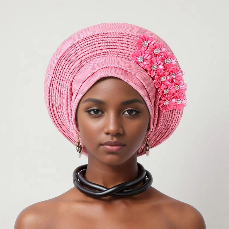 2024 New Bonnet Femme Gele Headtie Already Made Nigerian Turbans For Women African Head Wrap Fashion Cap