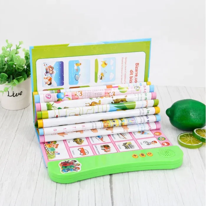 French English Talking Book Writing Spanish English Bilingual Electric Learning Smart Talking Book For Kids Development