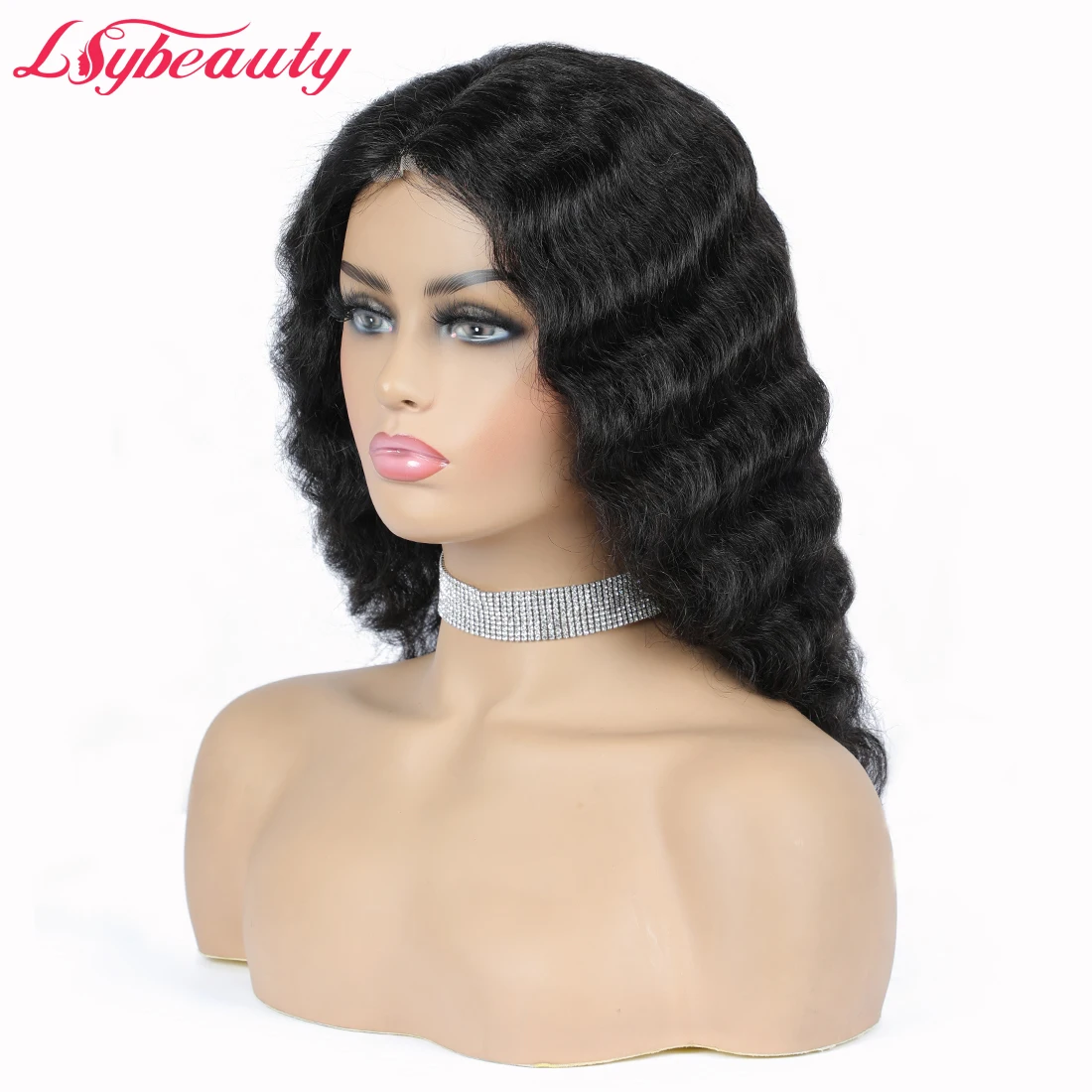 Lsy Beauty Ocean Deep Wave Human Hair Wigs For Sales My First Wig Natural Black 1B Color Affordable Luvme Hair Wigs For Women