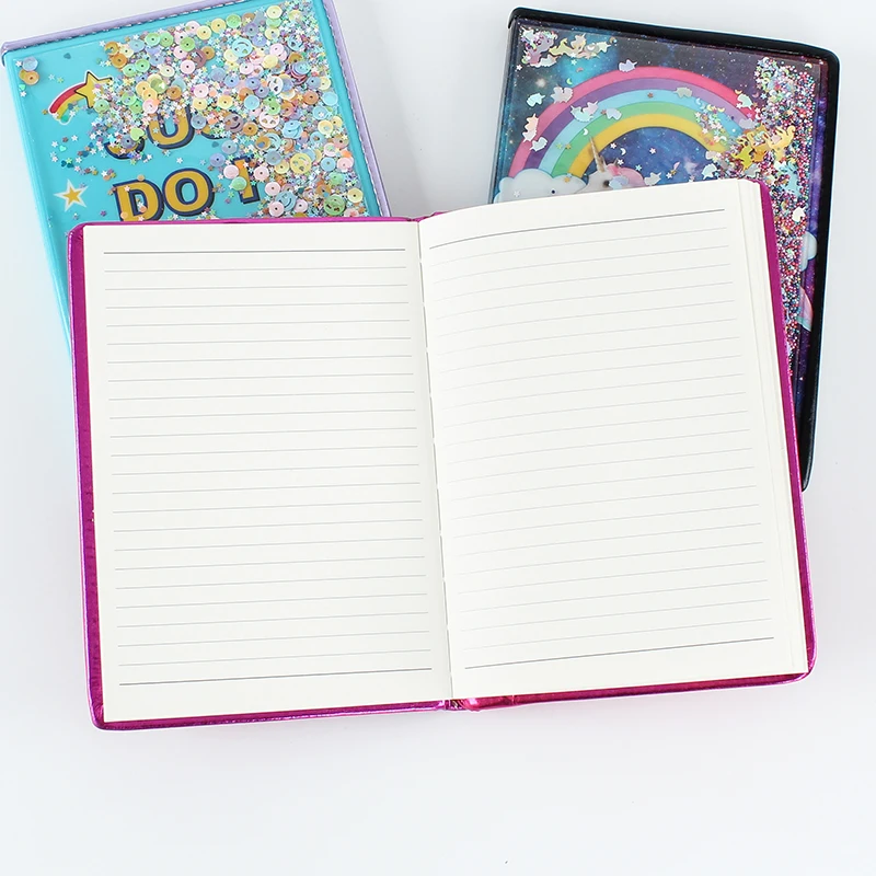 Custom size clear Oil  PVC plastic cover notebook liquid cute girl school book