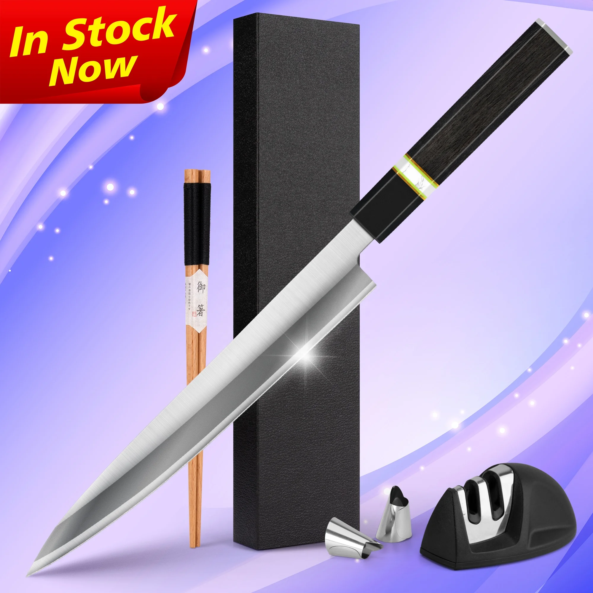 Japanese Octagonal Handle 10 inch high carbon 7cr17 steel salmon yanagiba sushi knives sashimi knife Buy for restaurant