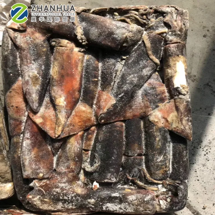 Экватор кальмар для наживки, мясо кальмара, замороженное на лодке, необработанный кальмар