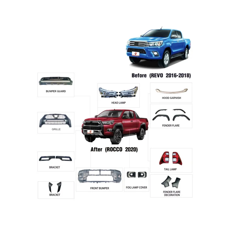 CNBF Flying Autoparts Hood Garnish Tall Lamp Headlamp Fender Flare Decoration Front Bumper Bracket Grille Guard For Toyota