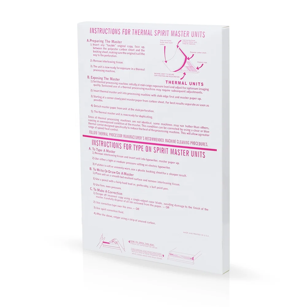 Tattoo Transfer Paper A4 Size Spirit Master Tatoo Paper Thermal Stencil Carbon Copier Paper for Tattoo Supply Dropship