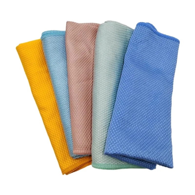 Super Water Absorbent Custom Logo Easy Clean Microfiber Fish Scale Kitchen Use Tea Towel Set