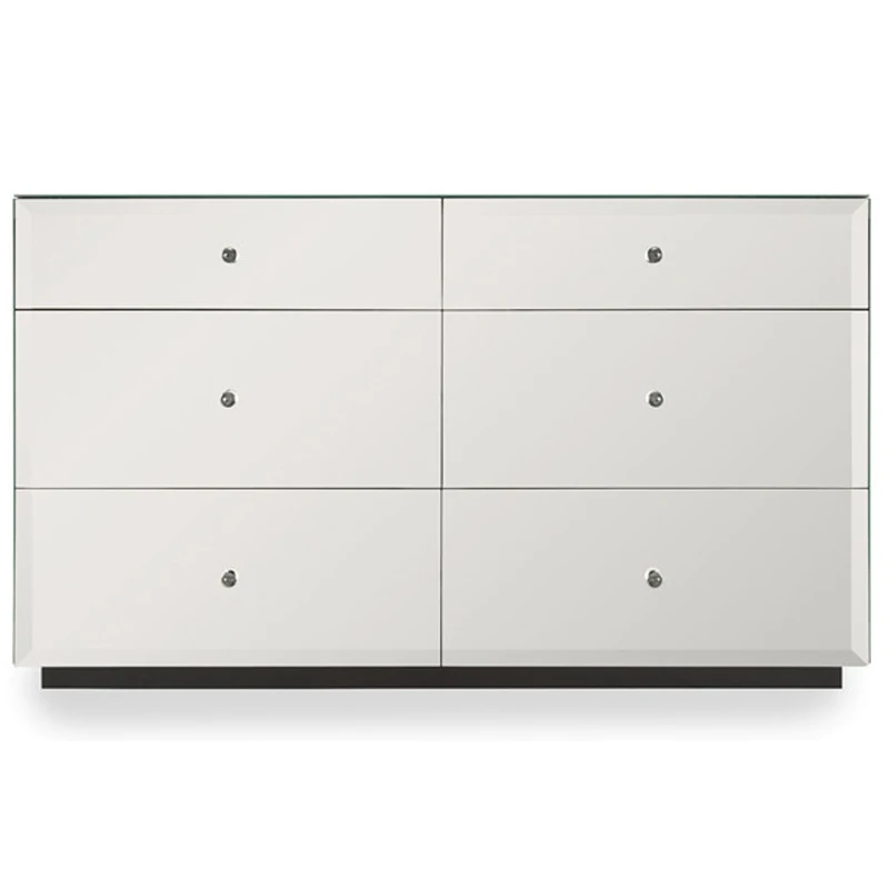 modern 2015 wooden mirrored chest of drawers