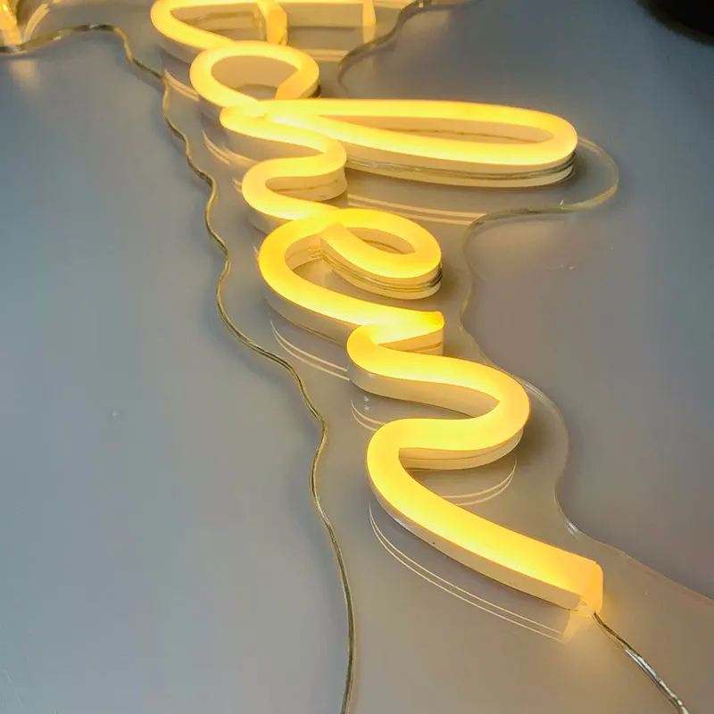 Бесплатный дизайн модные светодиодные буквы Пользовательский логотип акриловая задняя панель Гибкая реклама неоновая световая вывеска любовь поставщик