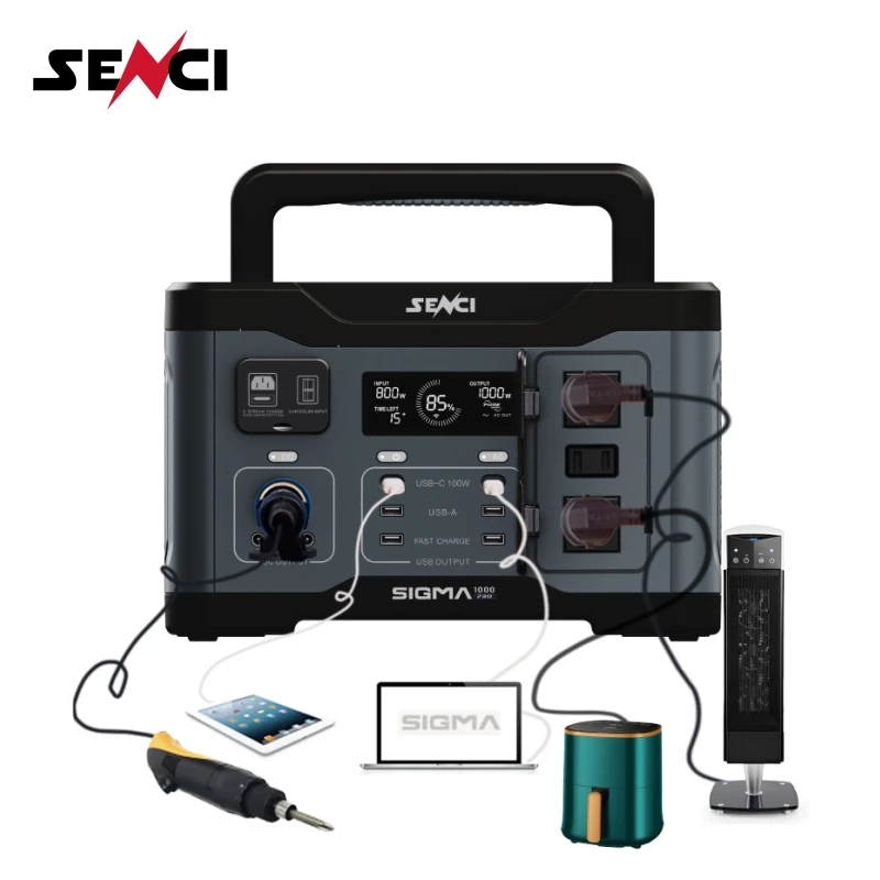 Senci 1000W 921wh portable power station lifepo4 solar power bank generators for camping