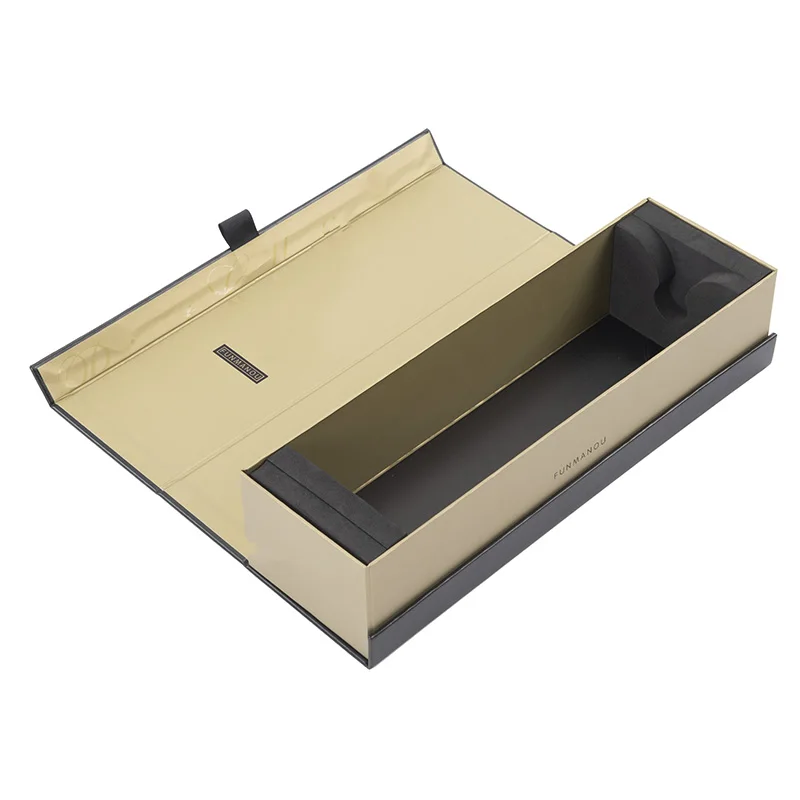 Custom Logo Rectangular Magnetic Flip Cover Folding Gift  Wine Box Packaging Whiskey Reusable Wine Shipping Box