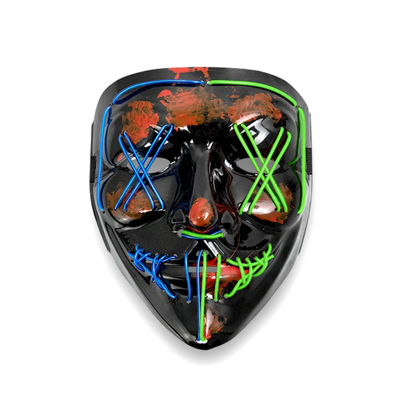 2021 Amazon, товары для вечеринок, необычная неоновая люфта, Хэллоуин, светодиодный Рейв, костюм, светящаяся маска