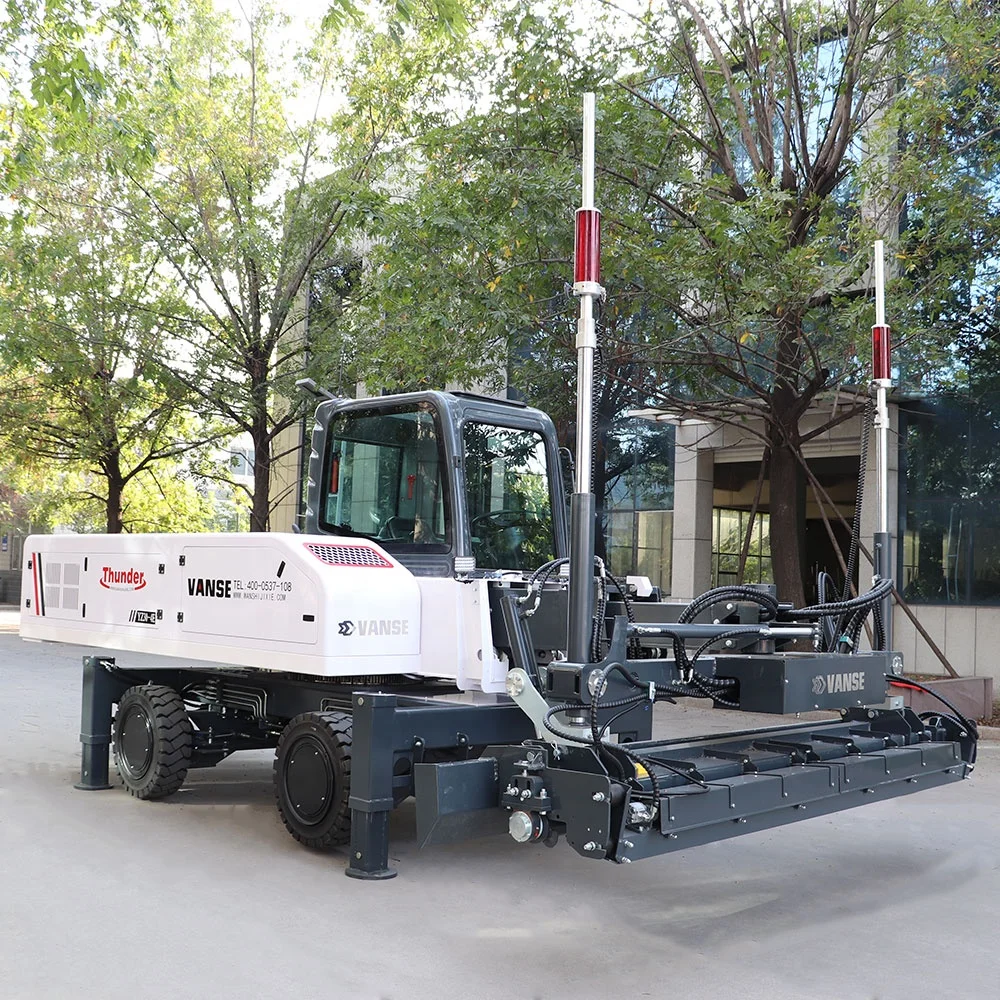 VANSE YZ30-4F 6M Telescopic Arm Concrete Floor Surface Automatic Vibratory Laser Leveling Concrete Leveling Machine With Cab