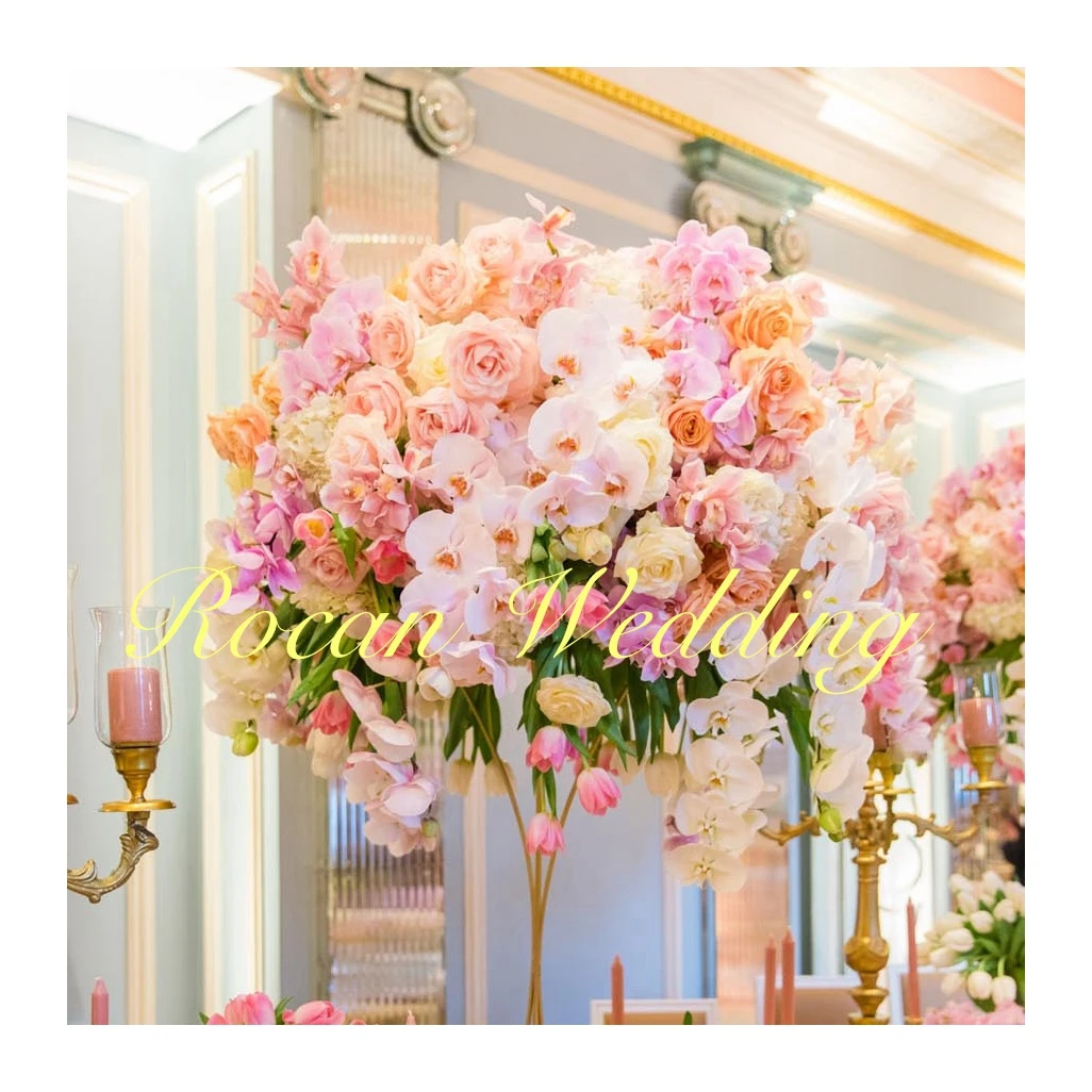 Dreamy Pink Flower Centerpiece Butterfly Orchid Luxury Blush Royal Wedding Flowerballs