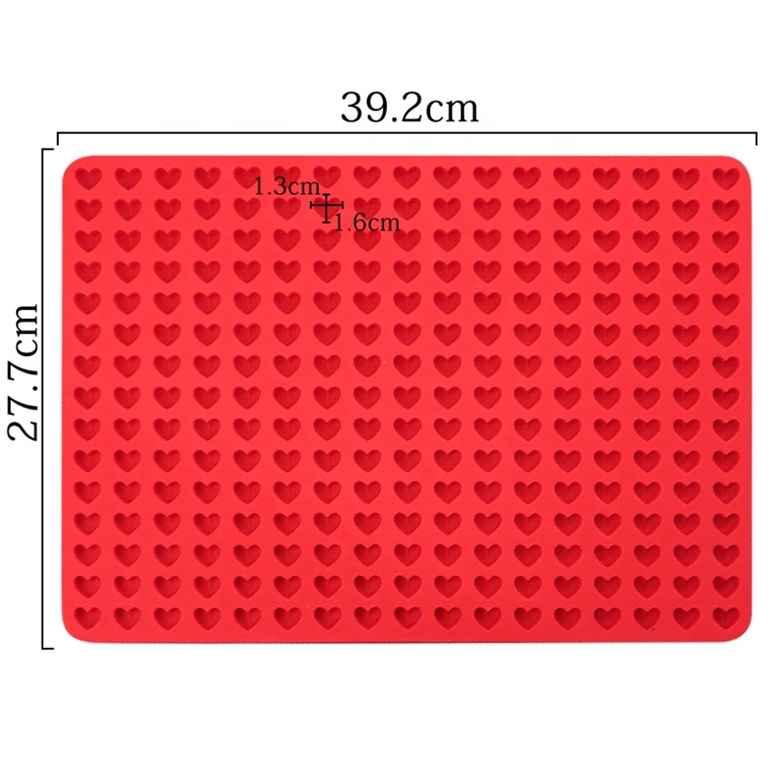 255 Cavity  Mini Heart Shaped Cookies Pet Treats Baking Mold Small Dot Cake Decoration Silicone Baking Mat Cooking Sheets