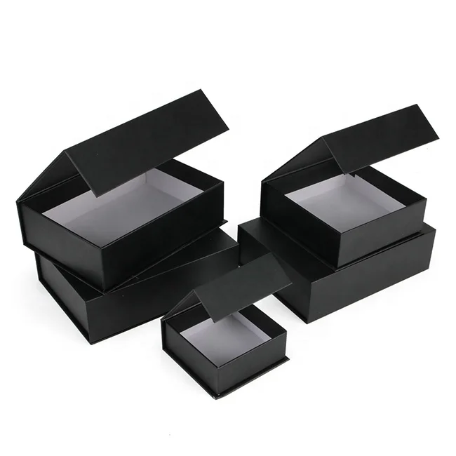 Luxury folding magnetic gift box packaging box underwear clothing packaging black mailer boxes