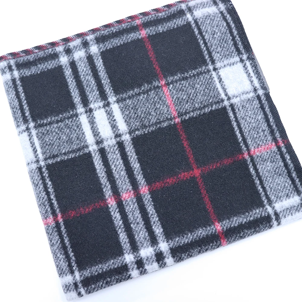 Wholesale shaoxing plaid fabric high quality poly tweed woolen check suit wool fabric