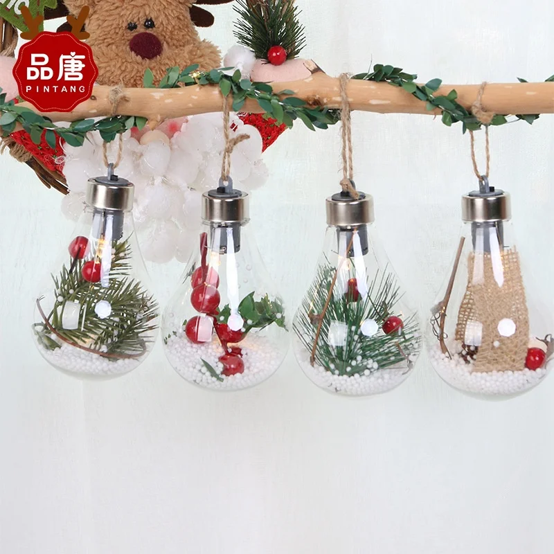 
Wholesale clear ball with hanging polar bear christmas decoration lights 