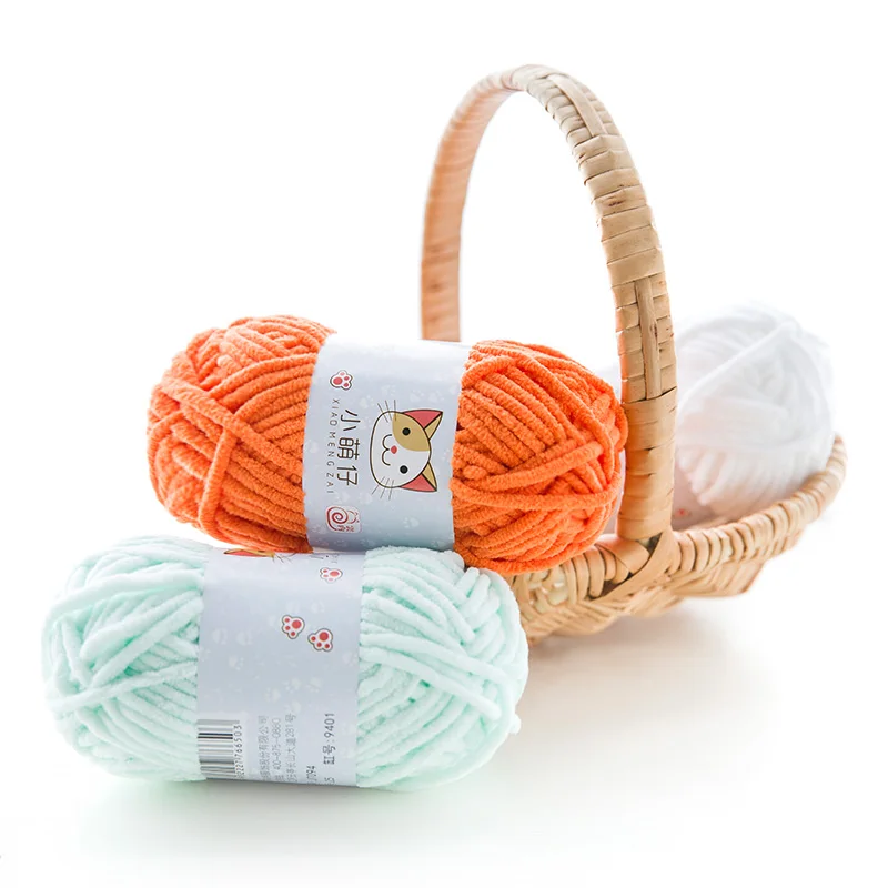 Разноцветное вязание крючком Yarncrafts 100% полиэстер синель крупная пряжа