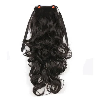 Натуральные Индийские Реми-волосы для наращивания конского хвоста, длинные волнистые человеческие волосы со шнурком, конский хвост, 140 г