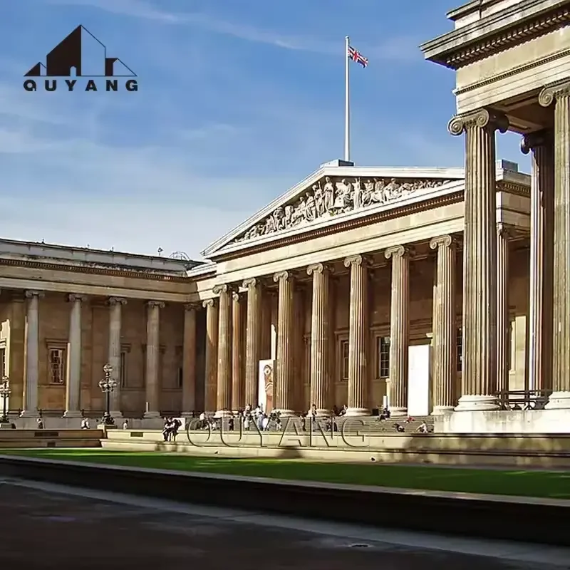 European Style Building Outdoor Decorative Porch Column Marble Stone Roman Pillar Design for house