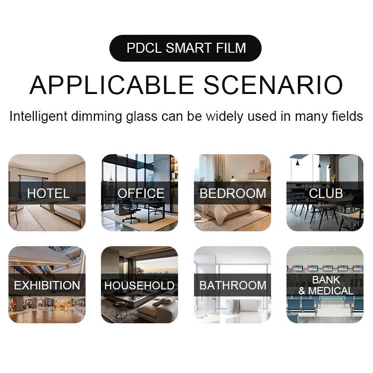 Smart Film Pdlc Window Film Ultra HD Smart Dimming Security Heat resistant Window Tint Film for Building