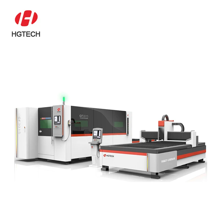 2024 HGTECH 1000w 1500w 2000w 3000w 4000w Laser Power Thick Metal 3015 Fiber Laser Cutting Machine Sheet Metal Laser Cutter