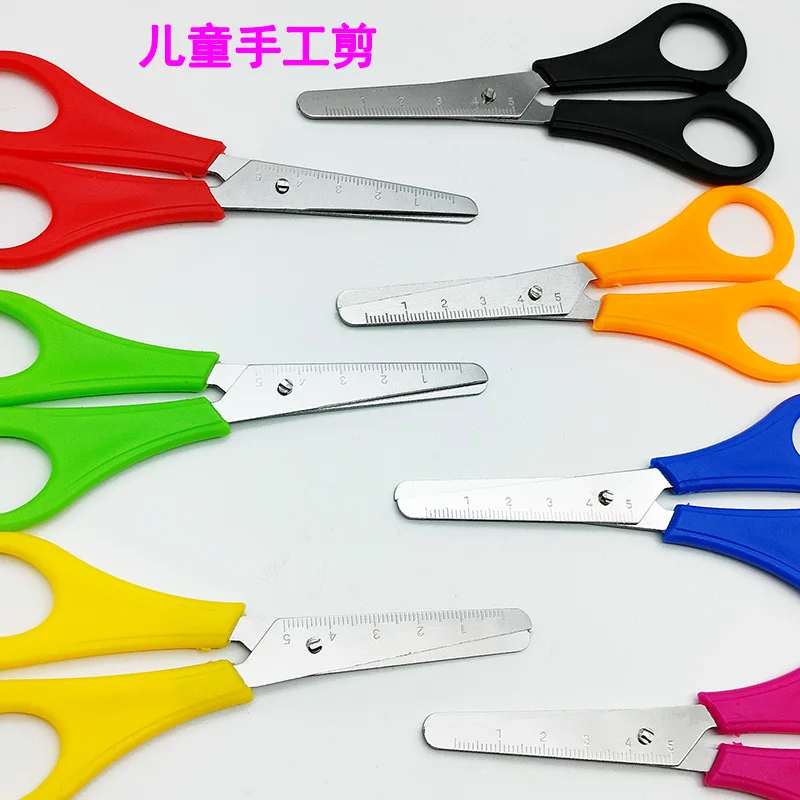 Wholesale price plastic handle child safety training scissors cute school scissors with cover