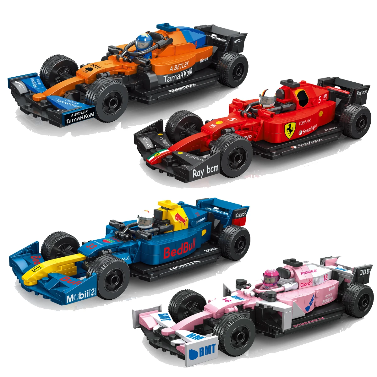 ABS MOC F1 Formula McLarens техническая серия скоростные чемпионы строительные блоки кирпичи Детская Коллекция Подарочные игрушки MJ автомобиль 13014